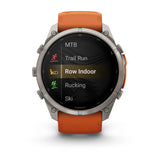 fenix 9 Pro – inReach - 51mm - Titanium with Autumn Orange/Spark Orange Silicone Band