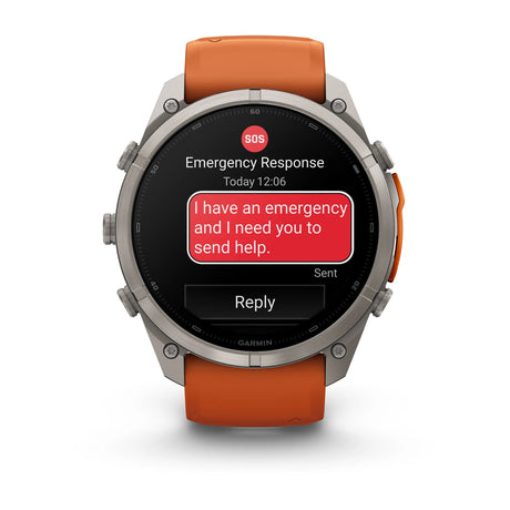 fenix 9 Pro – inReach - 51mm - Titanium with Autumn Orange/Spark Orange Silicone Band