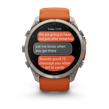 fenix 9 Pro – inReach - 51mm - Titanium with Autumn Orange/Spark Orange Silicone Band