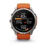 fenix 9 Pro - 51mm - Titanium with Autumn Orange/Spark Orange Silicone Band