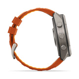 fenix 9 Pro - 51mm - Titanium with Autumn Orange/Spark Orange Silicone Band