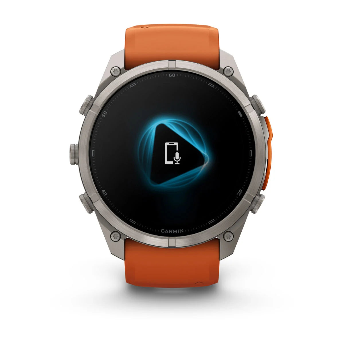 fenix 9 Pro - 51mm - Titanium with Autumn Orange/Spark Orange Silicone Band