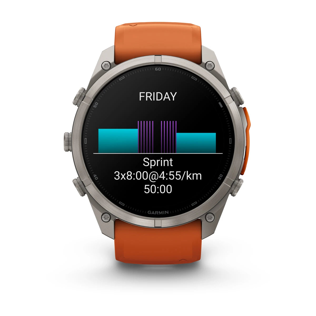 fenix 9 Pro - 51mm - Titanium with Autumn Orange/Spark Orange Silicone Band