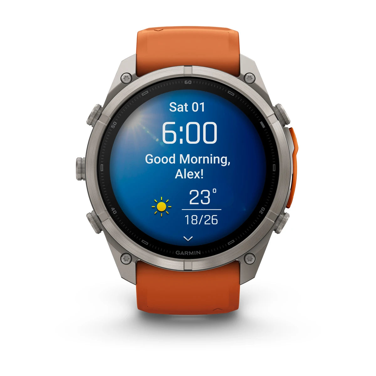 fenix 9 Pro - 51mm - Titanium with Autumn Orange/Spark Orange Silicone Band