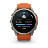 fenix 9 Pro - 51mm - Titanium with Autumn Orange/Spark Orange Silicone Band