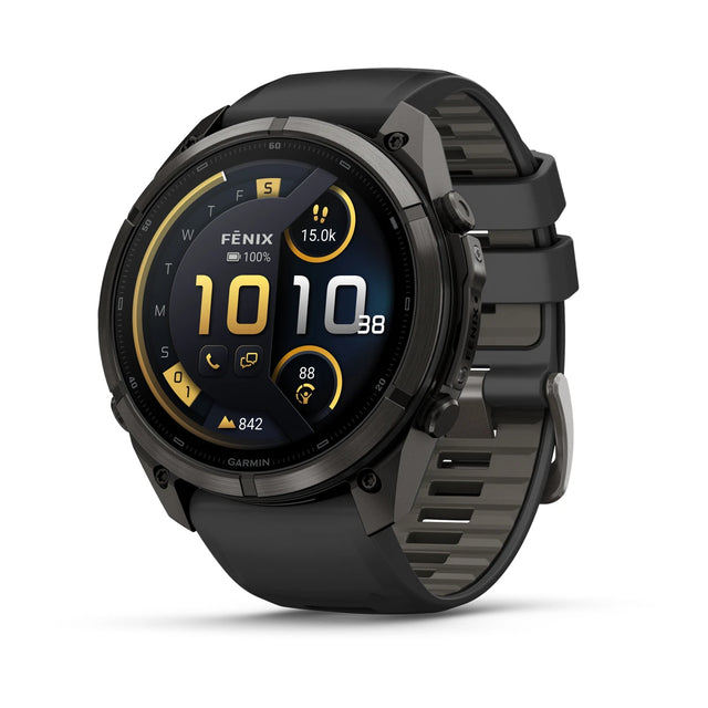 fenix 9 Pro – inReach - 51mm - Carbon Grey DLC Titanium with Black/Pebble Grey Silicone Band