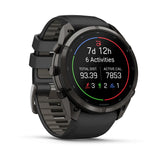 fenix 9 Pro – inReach - 51mm - Carbon Grey DLC Titanium with Black/Pebble Grey Silicone Band