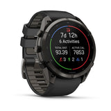 fenix 9 Pro - 51mm - Carbon Grey DLC Titanium with Black/Pebble Grey Silicone Band