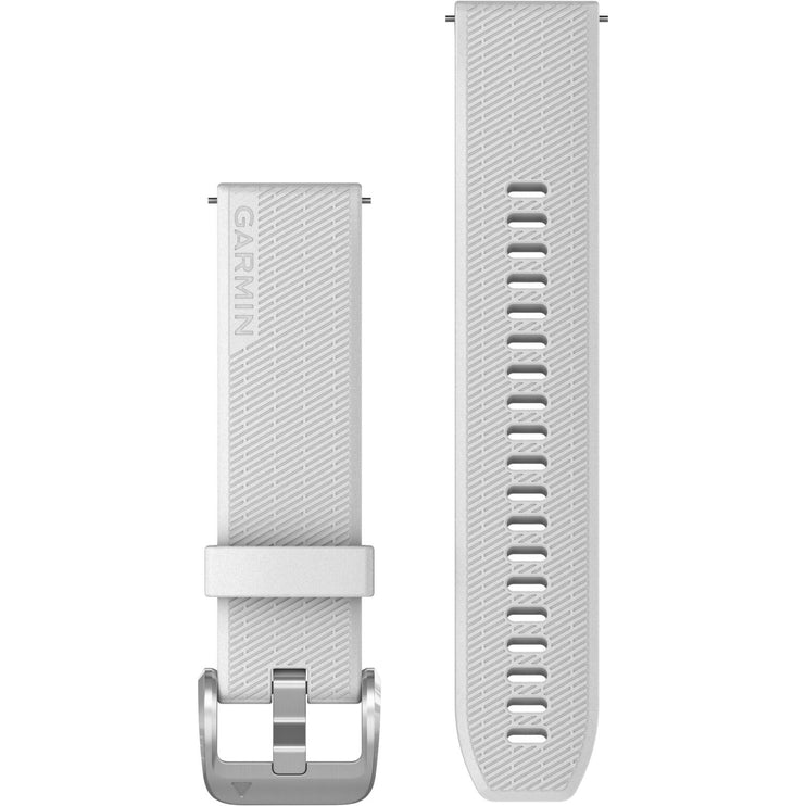 Garmin Quick Release 20mm – White with Polished Silver Hardware