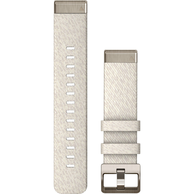 Garmin QuickFit 20 Watch Bands, Cream Heathered Nylon with Soft Gold Hardware