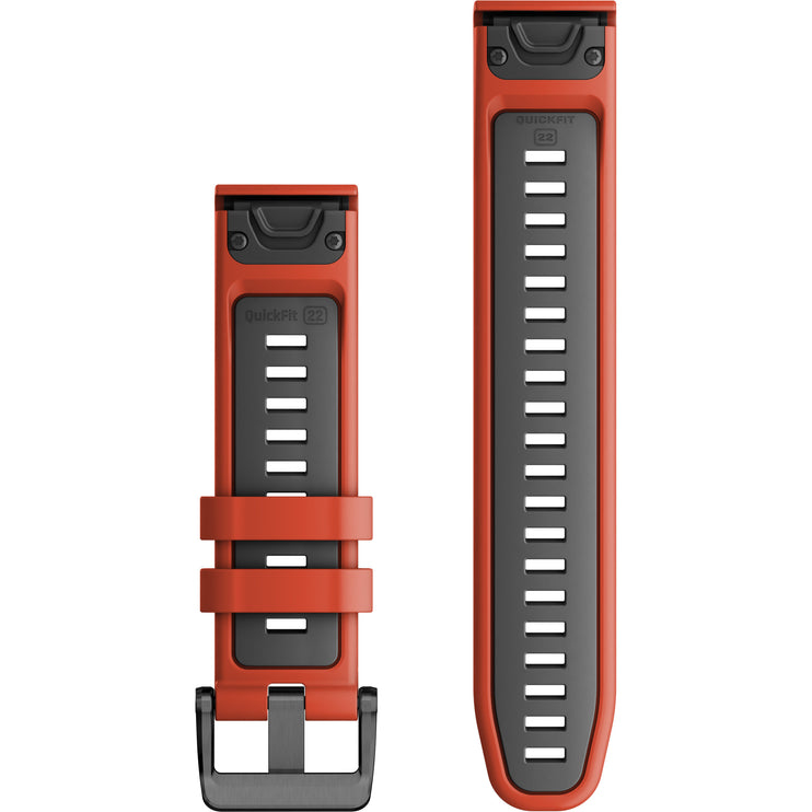 Garmin QuickFit 22 Watch Band – Flame Red/Graphite Silicone