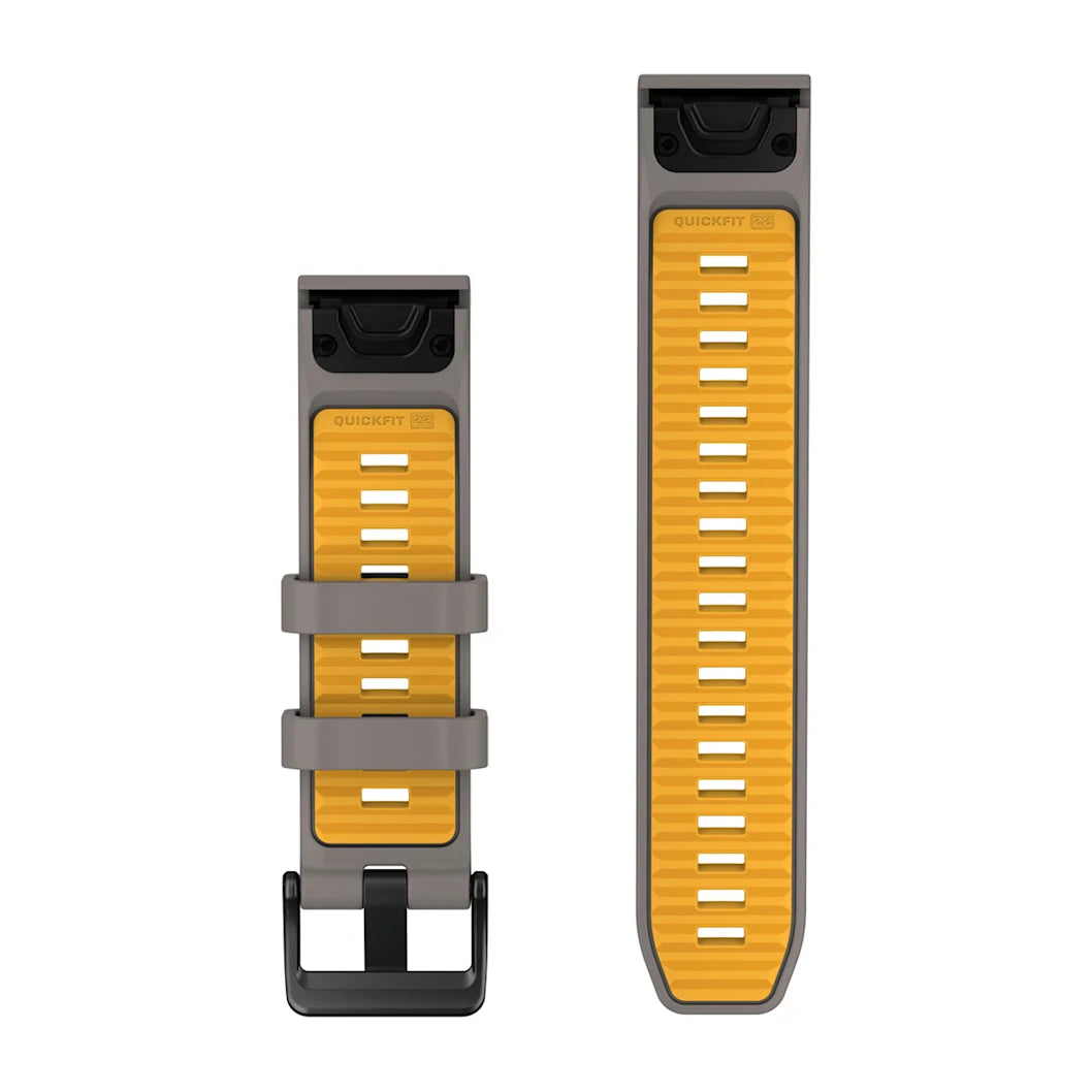 Garmin QuickFit 22 Band – Silver Grey/Yellow Flare Silicone