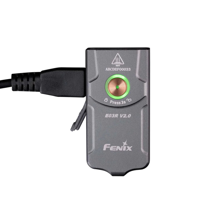 Fenix E03R V2.0 Keychain Flashlight - Grey
