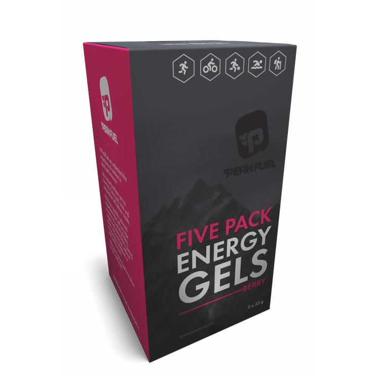 PEAKFUEL Berry 35g Energy Gels + 30mg Caffeine - Box of 5