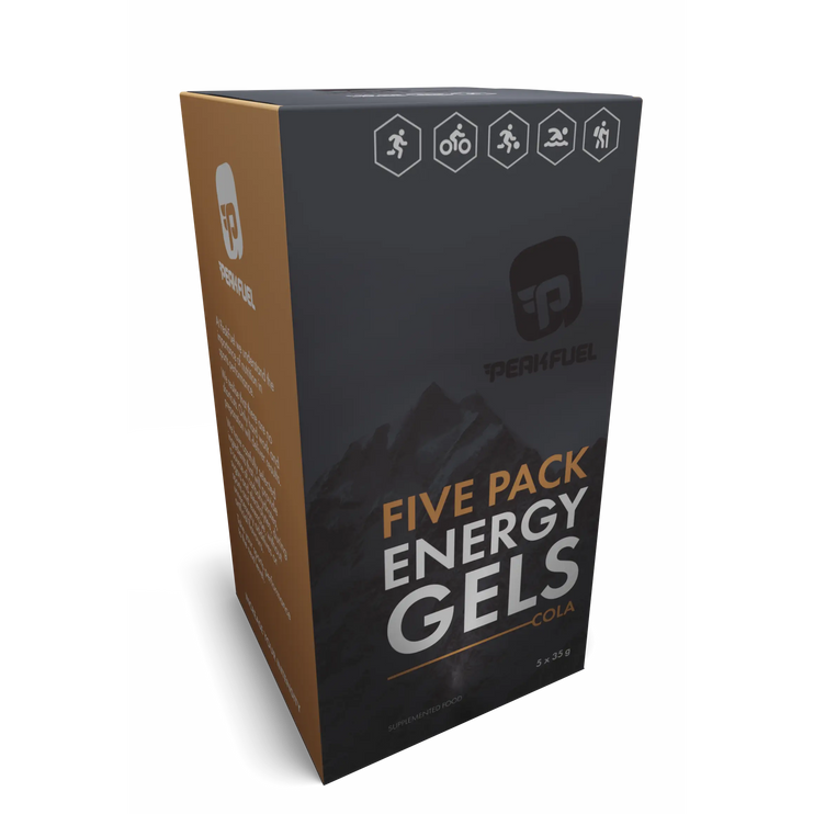 PEAKFUEL Cola 35g Energy Gels + 30mg Caffeine - Box of 5