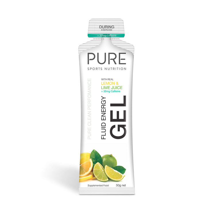 PURE Fluid Energy Gel - Lemon Lime + Caffeine 50G