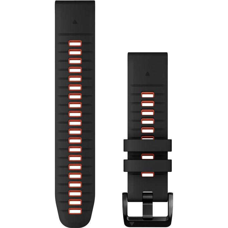 Garmin QuickFit 22 Watch Band – Black/Flame Red Silicone