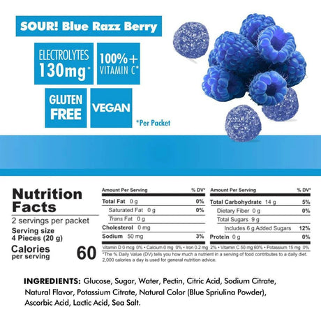 Bonk Breaker Sour Blue Razz Berry Energy Chews - 40g - Fitness New Zealand