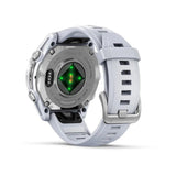 fenix 8 – 43 mm, AMOLED - Silver with Whitestone Silicone Band - Fitness New Zealand