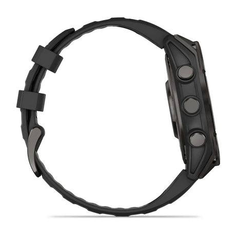 fenix 8 – 47 mm, AMOLED Sapphire, Carbon Grey DLC Titanium with Black/Pebble Grey Silicone Band - Fitness New Zealand