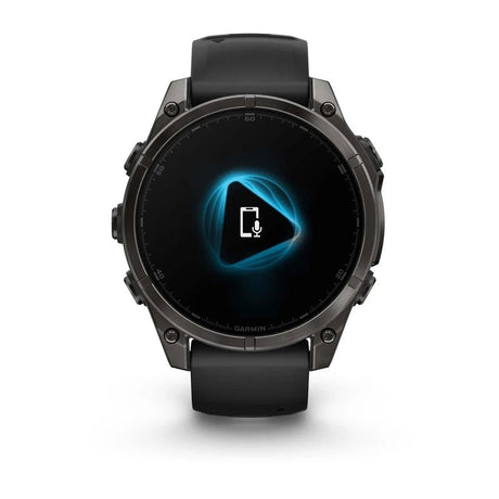 fenix 8 – 47 mm, AMOLED Sapphire, Carbon Grey DLC Titanium with Black/Pebble Grey Silicone Band - Fitness New Zealand