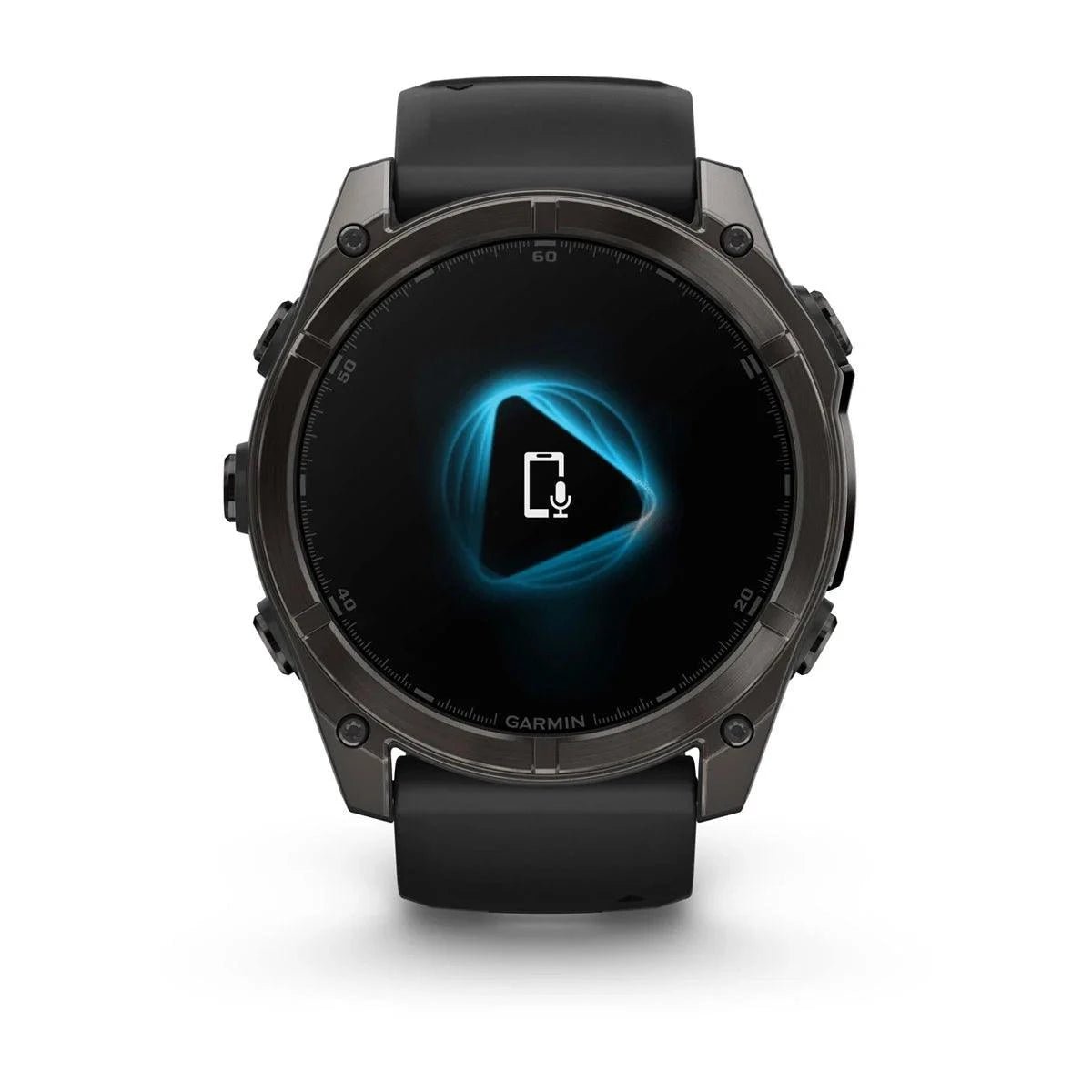fenix 8 – 51 mm, AMOLED Sapphire, Carbon Grey DLC with Black/Pebble Grey Silicone Band - Fitness New Zealand
