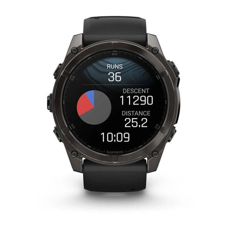 fenix 8 – 51 mm, AMOLED Sapphire, Carbon Grey DLC with Black/Pebble Grey Silicone Band - Fitness New Zealand