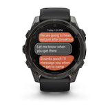 fenix 8 – 51 mm, AMOLED Sapphire, Carbon Grey DLC with Black/Pebble Grey Silicone Band - Fitness New Zealand