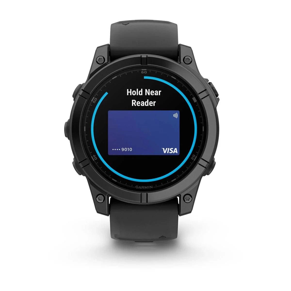 fenix E – 47 mm, AMOLED Slate Grey Steel with Black Silicone Band - Fitness New Zealand