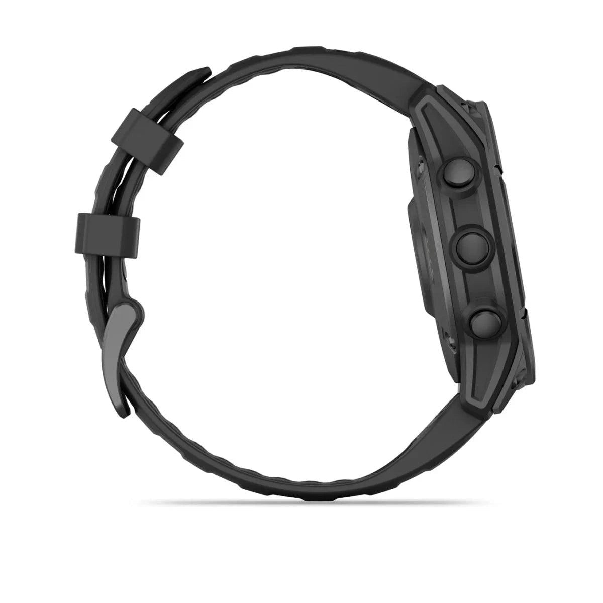 fenix E – 47 mm, AMOLED Slate Grey Steel with Black Silicone Band - Fitness New Zealand