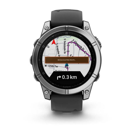 fenix E – 47 mm, AMOLED Stainless Steel with Black Silicone Band - Fitness New Zealand