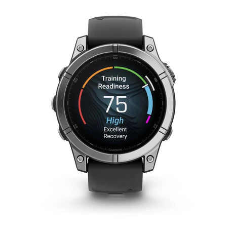 fenix E – 47 mm, AMOLED Stainless Steel with Black Silicone Band - Fitness New Zealand
