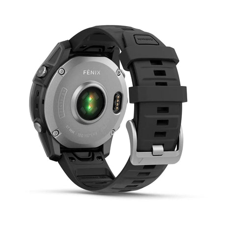 fenix E – 47 mm, AMOLED Stainless Steel with Black Silicone Band - Fitness New Zealand