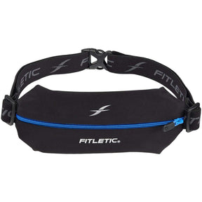 Fitletic Mini Sport Belt Runners Pouch – Black/Blue Zip - Fitness New Zealand