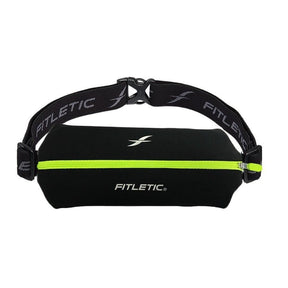 Fitletic Mini Sport Belt Runners Pouch – Black/Green Zipper - Fitness New Zealand