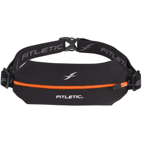 Fitletic Mini Sport Belt Runners Pouch – Black/Orange Zip - Fitness New Zealand