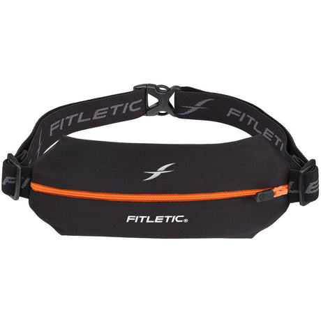 Fitletic Mini Sport Belt Runners Pouch – Black/Orange Zip - Fitness New Zealand
