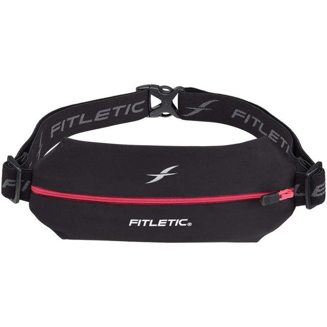 Fitletic Mini Sport Belt Runners Pouch – Black/Pink Zip - Fitness New Zealand