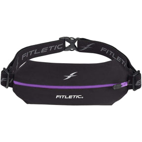 Fitletic Mini Sport Belt Runners Pouch – Black/Purple Zip - Fitness New Zealand