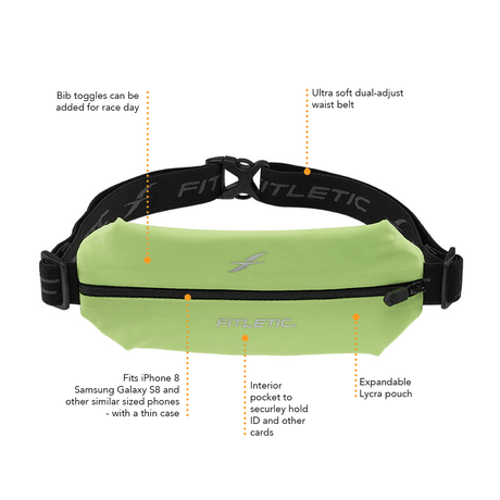 Fitletic Mini Sport Belt Runners Pouch – Neon Green - Fitness New Zealand