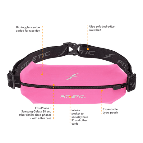 Fitletic Mini Sport Belt Runners Pouch – Neon Pink - Fitness New Zealand