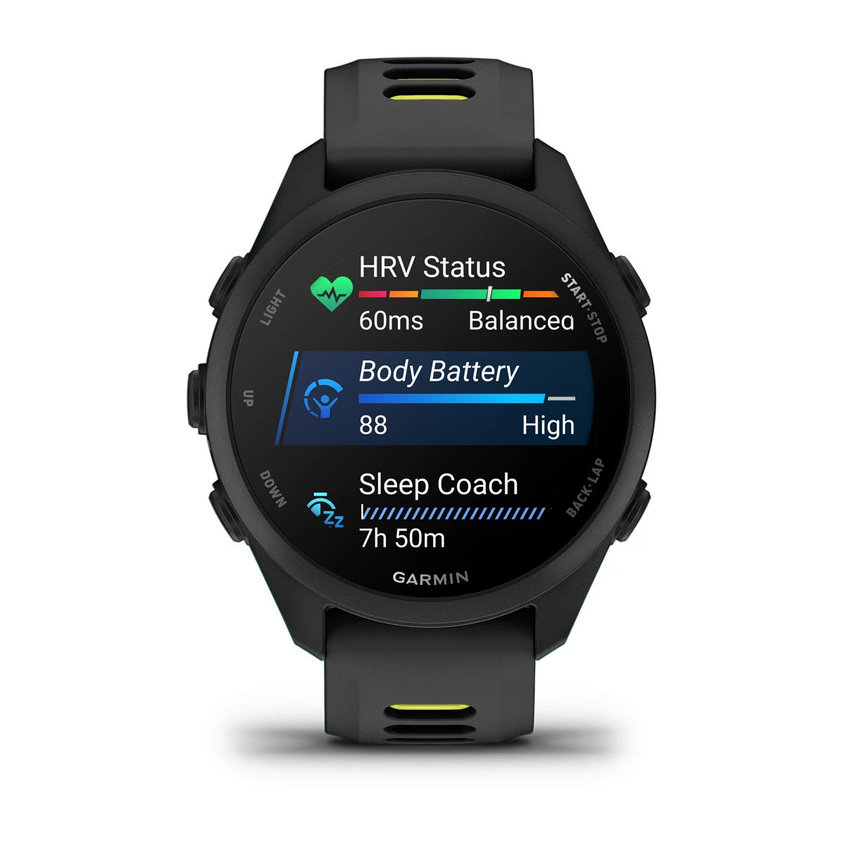 Garmin Forerunner 170 Music - Black with Black/Amp Yellow Band