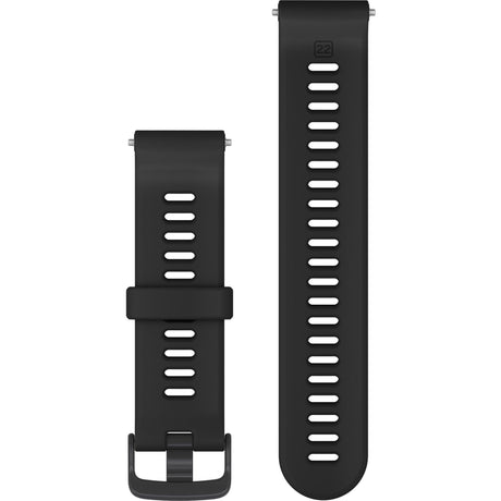 Forerunner Watch Band (22 mm), Black Silicone with Slate Hardware - Fitness New Zealand