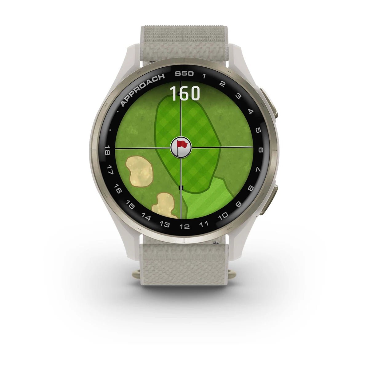 Garmin Approach S50 - Cream Gold Aluminium Bezel with Ivory ComfortFit Nylon Band - Fitness New Zealand