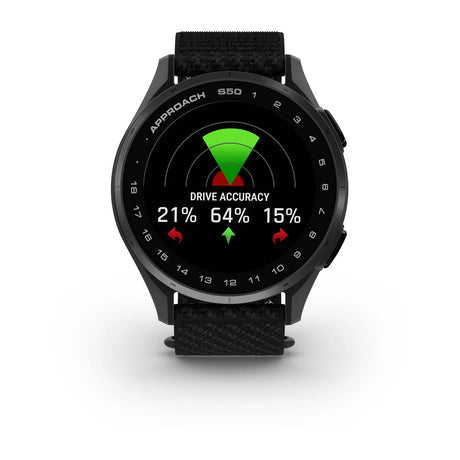 Garmin Approach S50 - Slate Aluminium Bezel with Black ComfortFit Nylon Band - Fitness New Zealand