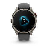 Garmin fenix 8 Pro – 47 mm, AMOLED Sapphire, Titanium with Graphite/Black Silicone Band - Fitness New Zealand