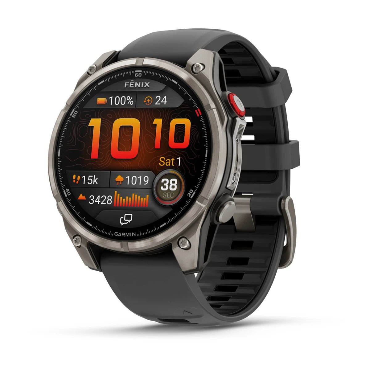 Garmin fenix 8 Pro – 47 mm, AMOLED Sapphire, Titanium with Graphite/Black Silicone Band - Fitness New Zealand