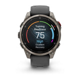 Garmin fenix 8 Pro – 47 mm, AMOLED Sapphire, Titanium with Graphite/Black Silicone Band - Fitness New Zealand