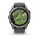 Garmin fenix 8 Pro – 51 mm AMOLED Sapphire, Titanium with Graphite/black silicone band - Fitness New Zealand