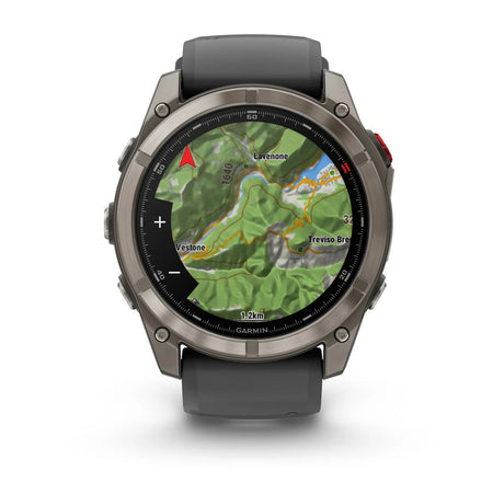 Garmin fenix 8 Pro – 51 mm AMOLED Sapphire, Titanium with Graphite/black silicone band - Fitness New Zealand
